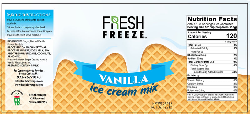 Fresh Freeze Vanilla Ice Cream Mix